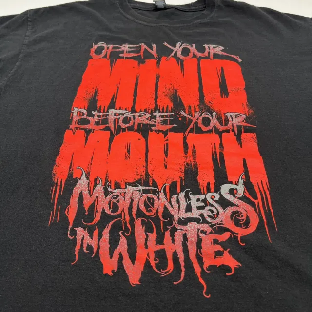 Motionless in White Open Your Mind T-Shirt Men Large Band Concert Tour Metalcore