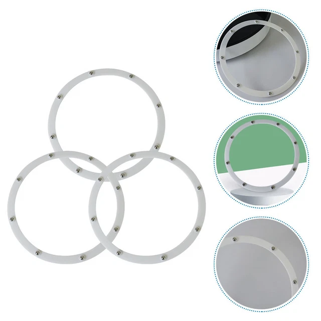 3 pz anello piatto in sfera d'acciaio 17,5 x 17,5 cm plastica
