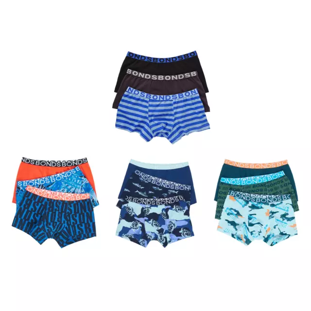 6 Pairs X Bonds Boys Trunks Underwear Briefs Shorts Boxes Kids Undies Assorted