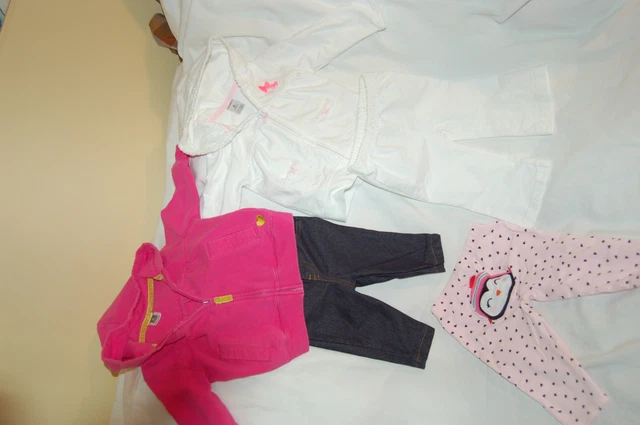 Baby Clothes Carter's Lot 6 months Zip Jacket Top Pants Girl Sets
