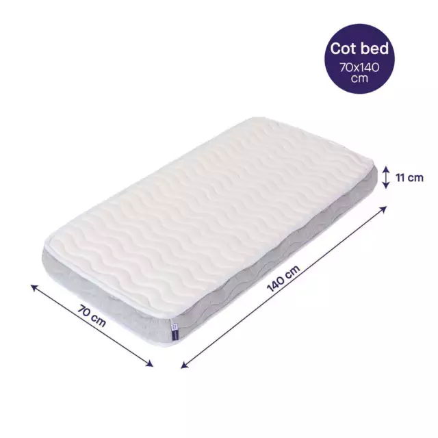 Clevamama Mattresses Clevafoam Pocket Sprung Cotbed Newborn Baby Nursery New