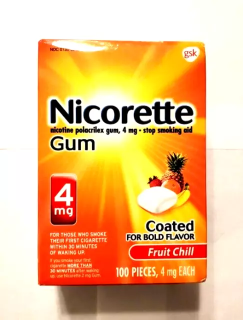 Nueva goma de nicotina Nicorette fruta chill 4 mg - 100 unidades vencimiento 08/2025