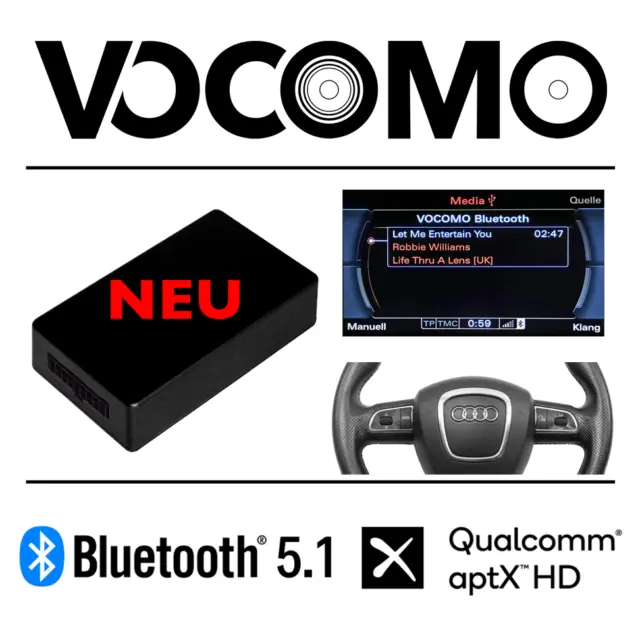 Bluetooth Audio Adaptateur kA-3 V3 Avec Titre Audi A4 A5 Q5 Concert Symphony