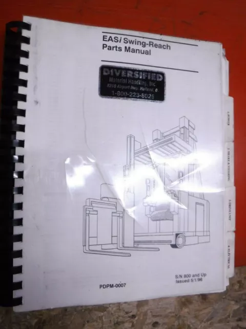 1996 RAYMOND EASi SWING REACH FORKLIFT FACTORY PARTS CATALOG MANUAL