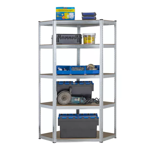 Galvanised Corner Shelving/Racking Garage Storage Unit Shelves 175kg 1800mm H