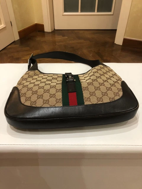 ORIGINALE BORSA GUCCI in Tessuto Monogram e Pelle Modello Jackie