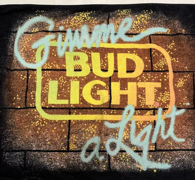 Vintage 90’s BUD LIGHT “Gimme A Light”  Beach Towel RA Briggs Anheuser-Busch