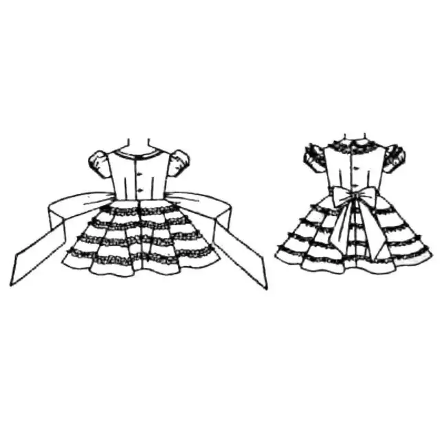 1950s Pattern, Girls Pretty, Frilly, Party Dress - Chest=23” (58.4cm) 3