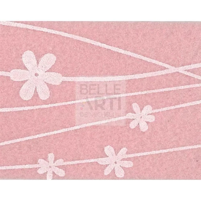Panno Lenci 1 Mm 30X40 Cm Rosa Pastello/Crema Fiori