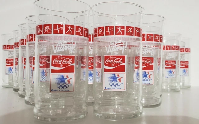 1980's Coca-Cola USA Olympics L.A. OLY 20 Pc. Vintage 12 Oz .Drinking Glass Cups