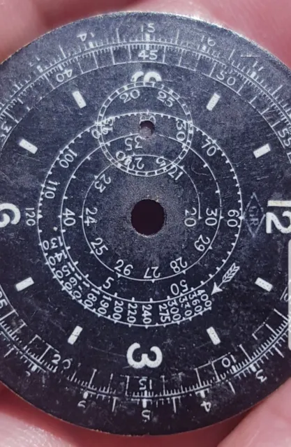 BIG quadrante cronografo 1930 tachimetro, telemetro KM/H, uomo vintage SWISS MAD 3