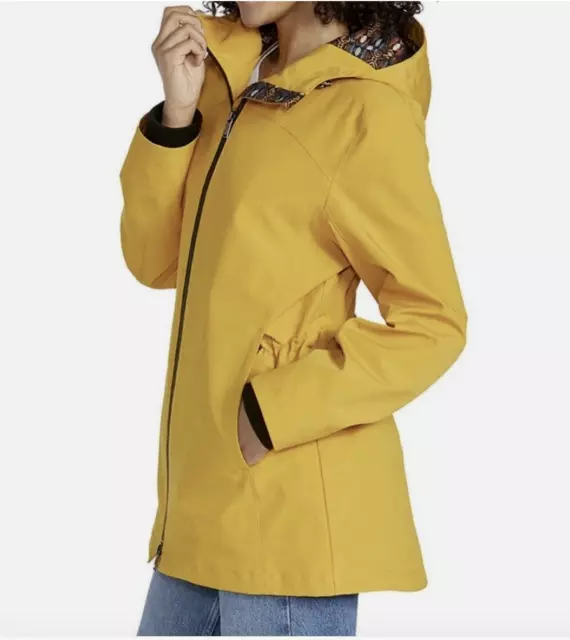 Pendleton Women's Rain Jacket Fixed Hood Full Zip Yellow, Size XL