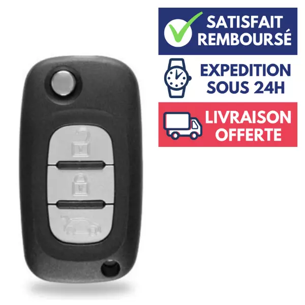 Boitier Télécommande Coque de Plip Clef pour RENAULT Clio 3 Twingo 2 Modus ➜Lame