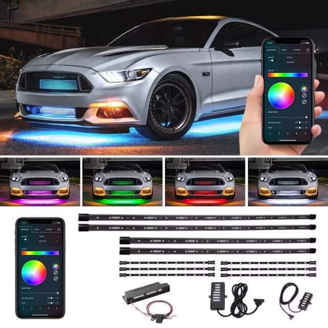 LEDGlow 10pc Bluetooth Multi-Color LED Underglow & Interior Underdash Light Kit