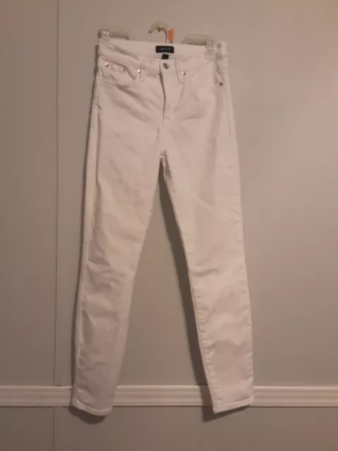 J. Crew Pants Womens Size 26 White Denim Jeans 9  High Rise Toothpick Skinny