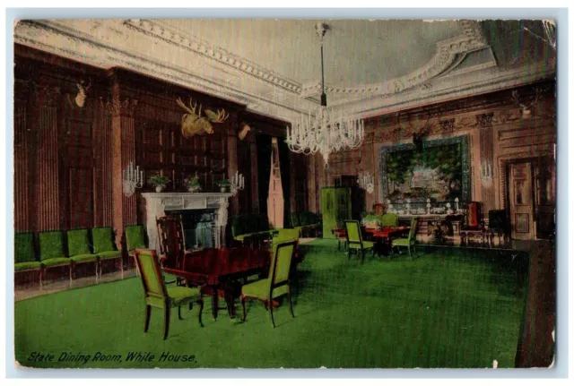 c1910's State Dining Room White House Washington District of Columbia Postcard