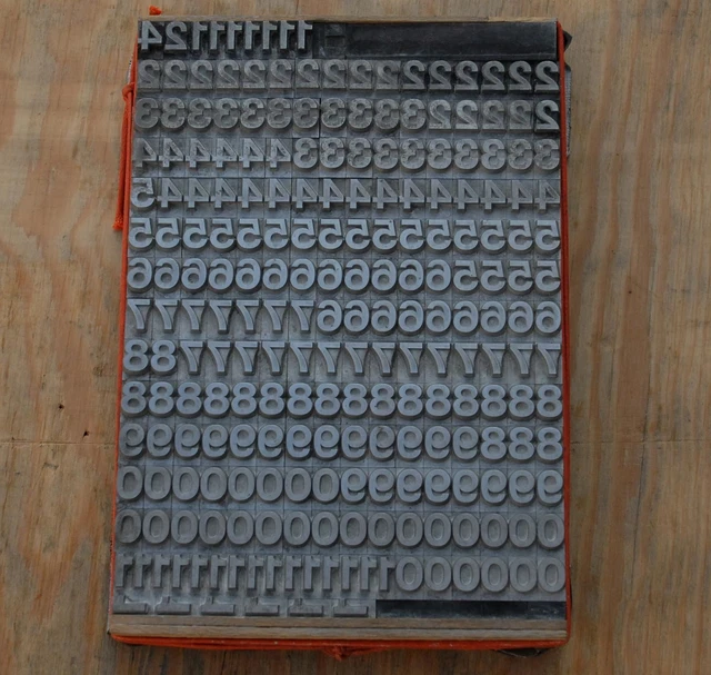 Zahlensatz Bleischrift Zahlen Zahl Letter Stempel Stoffdruck Bleialphabet Ziffer
