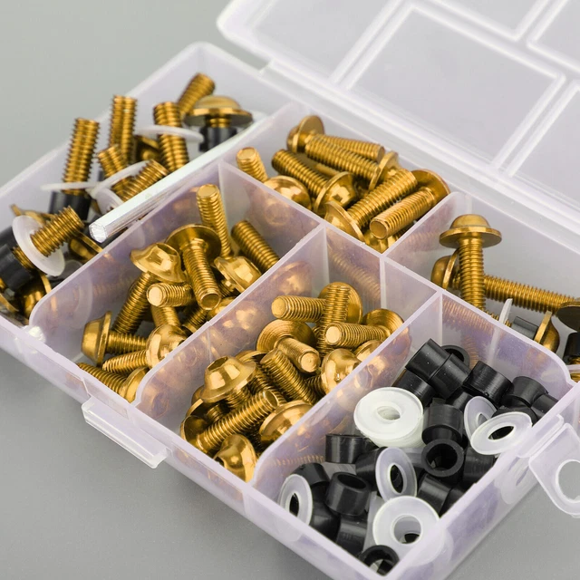 158x Motorcycle Sportbike Windscreen Fairing Bolt Kit Fastener Clip Screw Gold _