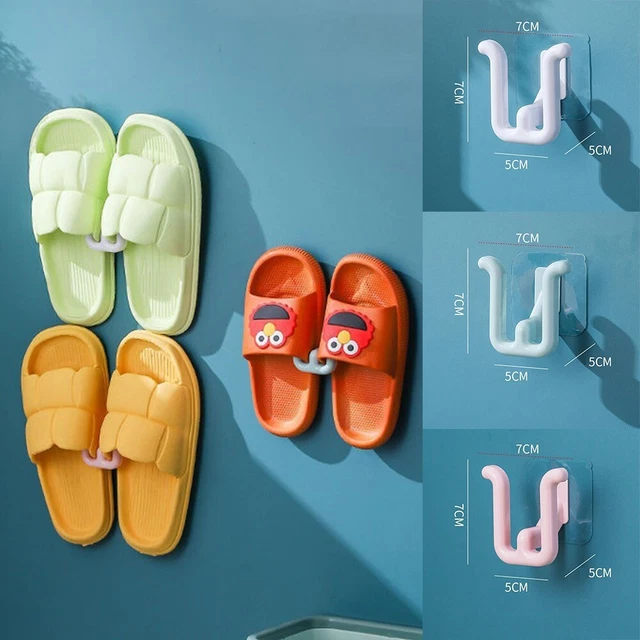 Zapatillas simples de baño sin perforar gancho montado en pared estantes para zapatos limpios