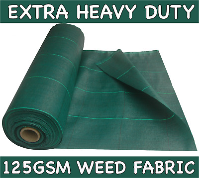 GREEN 125GSM Extra Heavy Duty Weed Control Driveway/Garden Fabric Sheets & Rolls