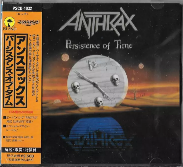 ANTHRAX Persistence Of Time (+2 Bonus Tr) Japan Cd Obi PSCD 1032 / Armored Saint