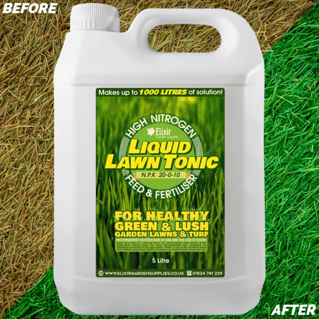 Liquid Lawn Tonic Fertiliser | High Nitrogen Feed & Turf Green-Up / Grass Food