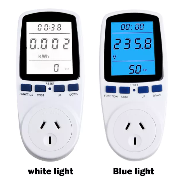 AU Plug Electricity Usage Tester Measure and Record Wattage with Precision