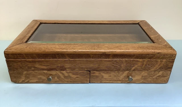 Display Case Oak 2 Drawer 21 1/4” L