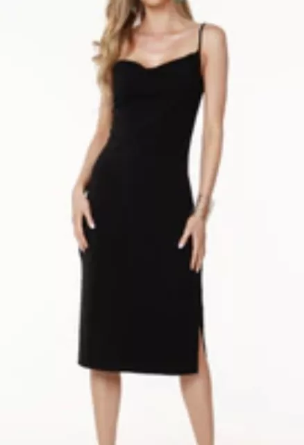NWT Bobi Los Angeles Draped Modal Jersey Cowl Neck Dress Black Size XL