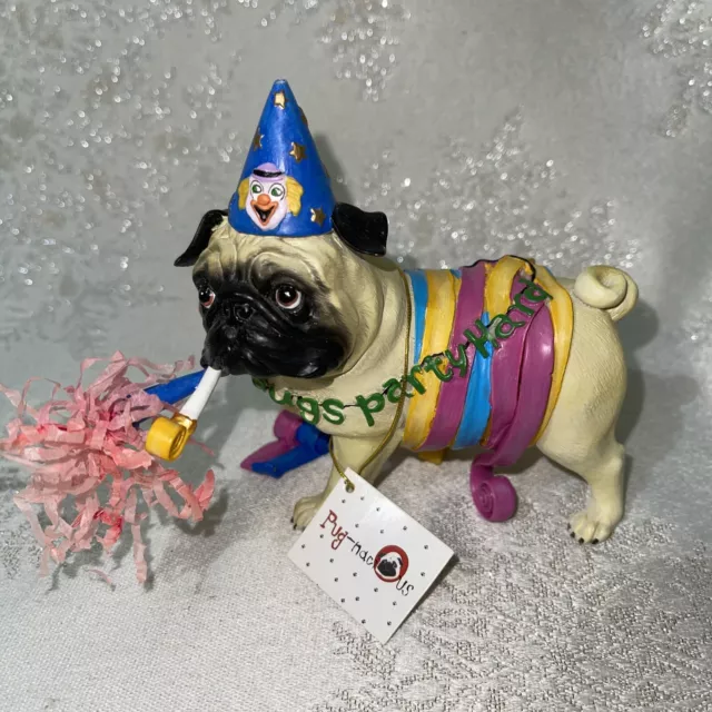 Westland Pugnacious Party 🎉 Pug Resin Giftware Rare !!Excellent Condition