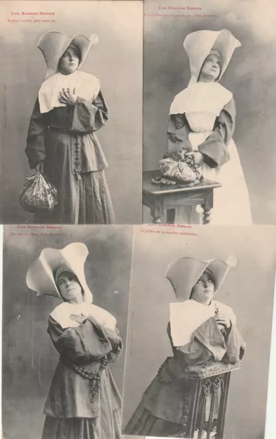 Cpa Carte Postale Ancienne 4 X Les Bonnes Soeurs