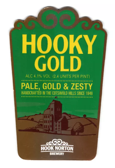 Hook Norton Brewery Hooky Gold pump clip/badge Handcrafted in the Cotswold Hills
