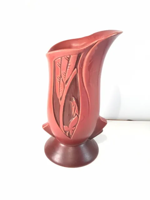 Vintage Roseville Pottery Vase Cranberry Red 782-7"  USA