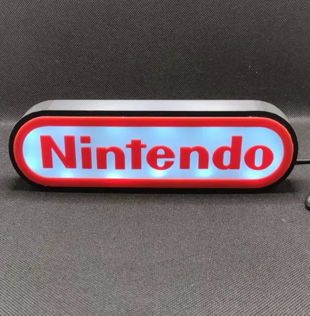 Insegna Luminosa Nintendo led - Fatta a Mano - Lampada da Tavolo, Scrivania