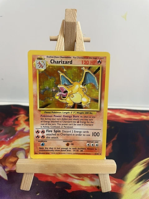 Charizard Ride Base CHARIZARD BASE SET 4/102 Unlimited LP 1998 Pokémon Card Holo Rare EUR ...