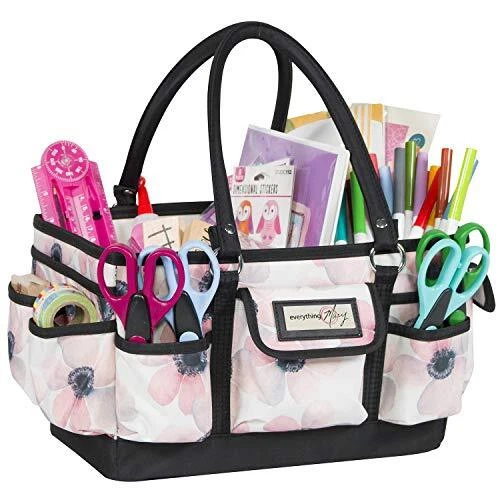 Bolso y Bolso de Tienda y Bolso de Lujo de Flor Blanca - Organizador de Bolsas Artesanales para Costura Artesanal