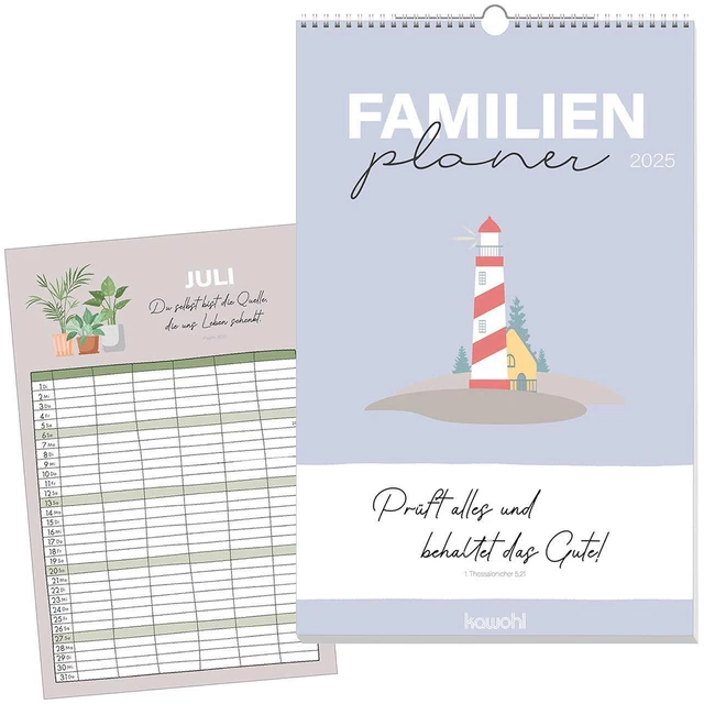FAMILIENPLANER 2025 KALENDER Spiralbindung 15 S. Deutsch 2025 Kawohl