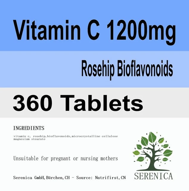 Vitamin C 1200mg Rosehip & Bioflavonoids x 360 Tablets