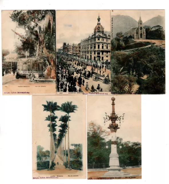 10 Vintage Brazil Postcards, Rio De Janeiro, Circa 1900