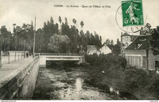 13538 cpa 58 Cosne - le Nohain - Quais de l' Hôtel de Ville