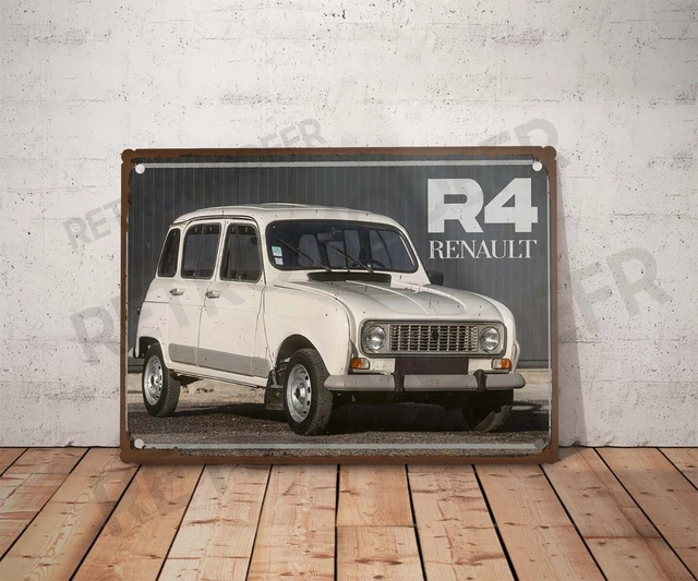 Plaque décorative métallique RENAULT 4CV GARAGE - 30 x 40 cm