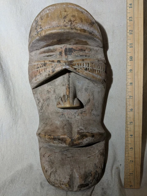 Bold Mask — Excellent Carved Details — Authentic African Wood Art