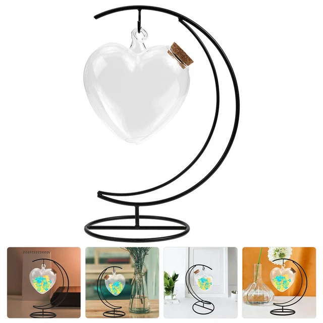 1 juego de botellas decorativas vacías plantas de vidrio recipiente forma de corazón botella deseada