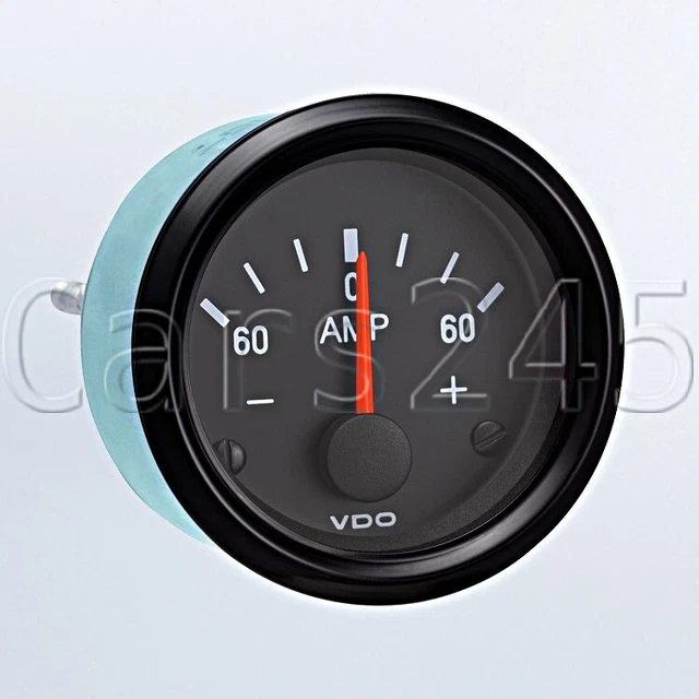 VDO VISION COCKPIT Ammeter Gauge with Internal Shunt -60 +60 Amp 190 ...