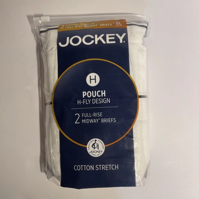 Jockey XL Men’s Briefs 2 Pack. Full Rise Midway Briefs White Cotton Stretch. NEW Jockey XL Men’s Briefs 2 Pack. Full Rise Midway Briefs White Cotton Stretch. NEW