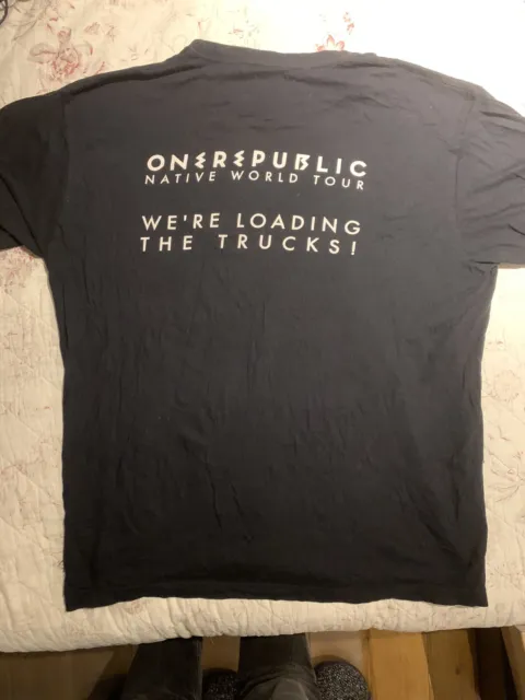 ONE REPUBLIC TOUR CREW/ROADIE T SHIRT BLACK MENS USED SIZE XL - Rare