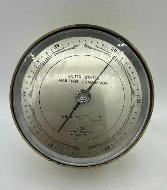 Friez Baltimore Barometer - U.S. Maritime Commission WW2 Era