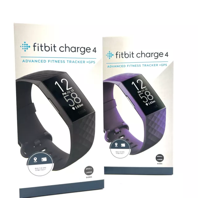 NEW Fitbit Charge 4 Activity Tracker FB417BKBK GPS Heart Rate Black/Purple S&L