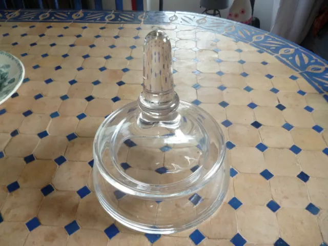 grande bonbonniere gateaux ancien verre couvercle lourd qualité original unique