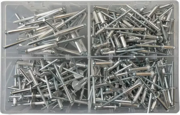 Verschiedene 4,8, 6,4 mm Peeling Kuppel Kopf offen Aluminium Stahl Rollo Pop Nieten AT177